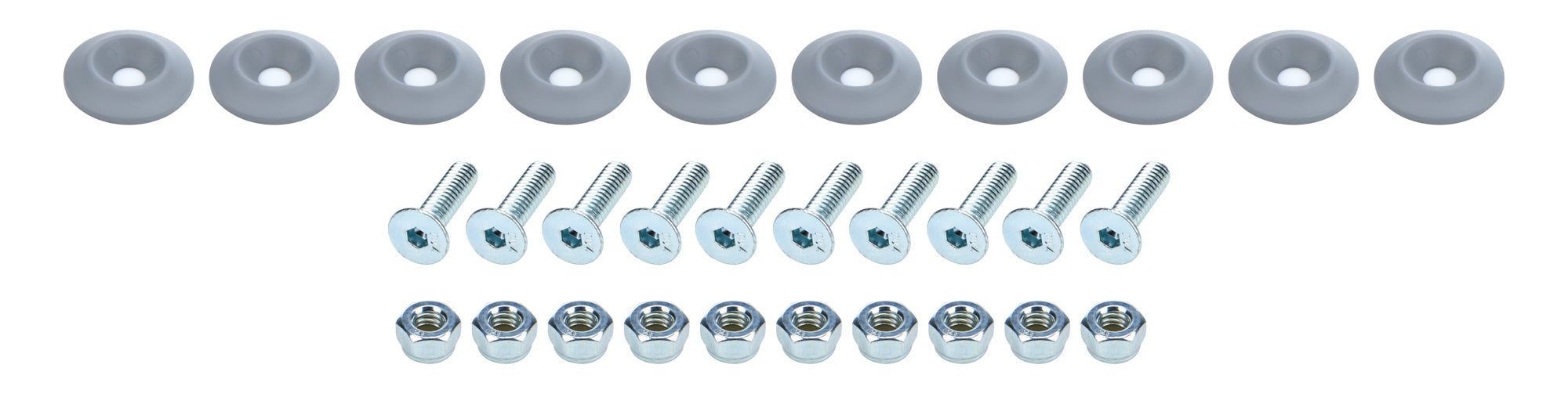 Countersunk Bolt Kit Silver 10pk
