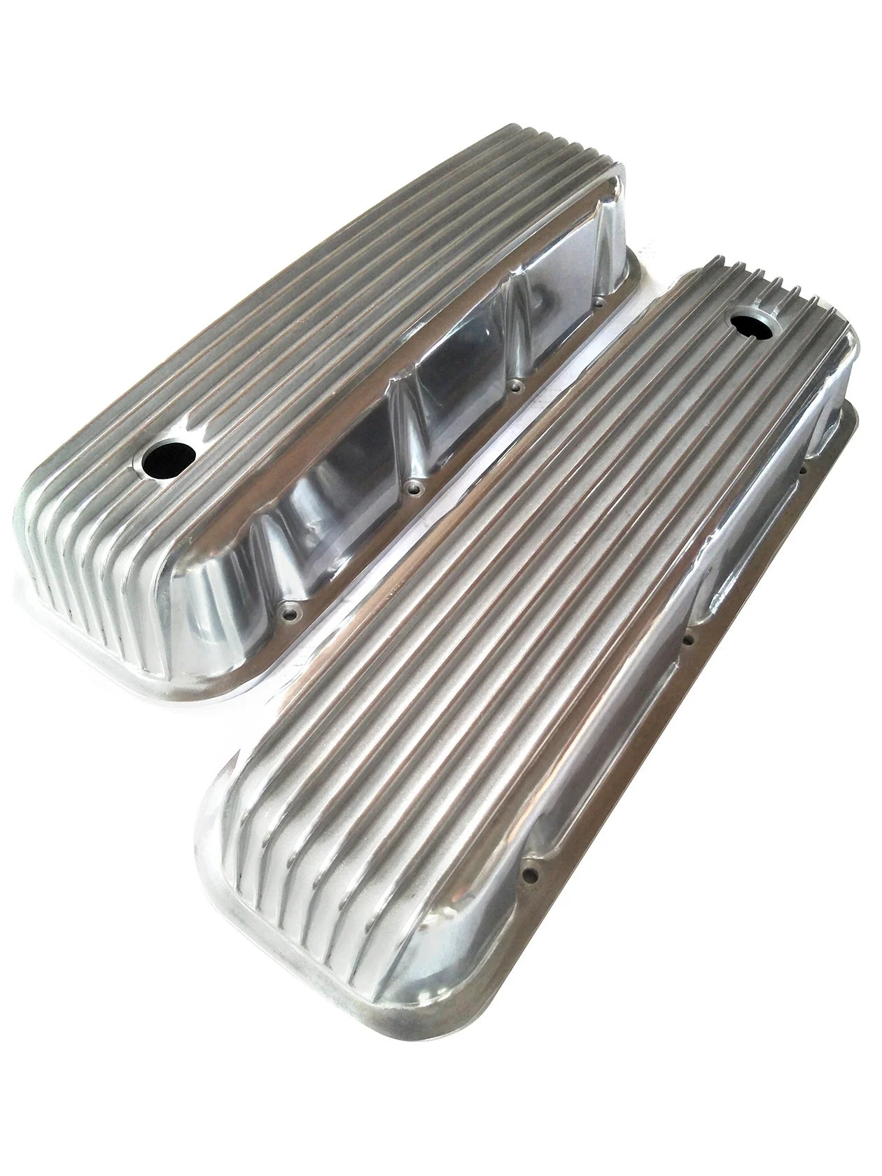 Tall Nostalgic Aluminum Fully Finned Valve Cover 1965-95 BBC 396-502 w/ Hole