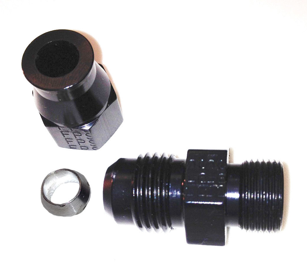 6AN Male to 1/4in Tube Adapter Fitting Black