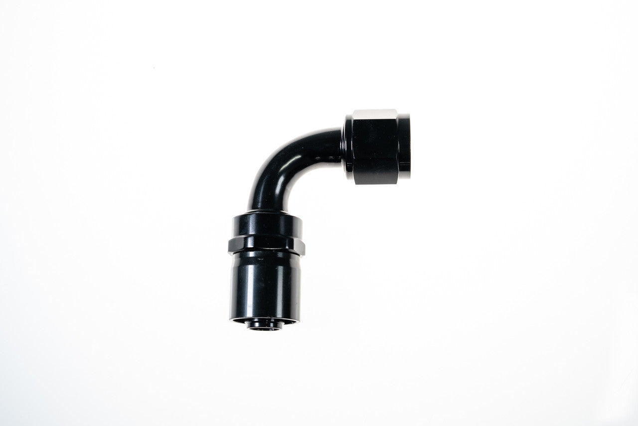 6AN 90Deg Crimp Hose End Black