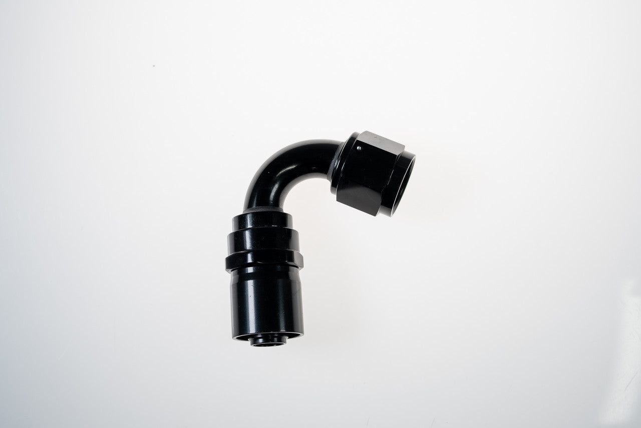 6AN 120Deg Crimp Hose End Black