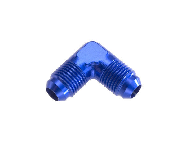 6AN Male to 6AN Male 90Deg Flare Adapter BLU