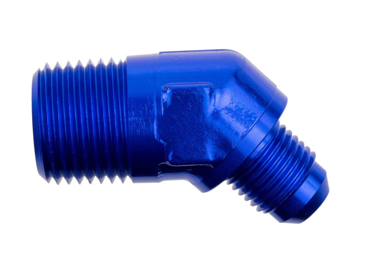 4AN 45Deg Male Adapter to 1/4in NPT Male Blue