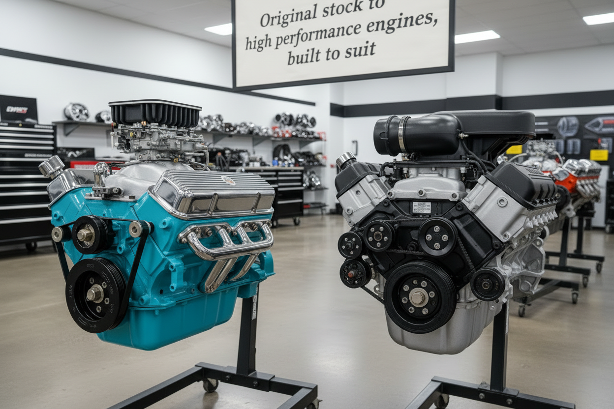 Remake the 327 engine to look like a 1963 chevrolet impala 327 engine from the factory and make the other 6.2 ls engine look real and original. And make the sign like a banner over the top