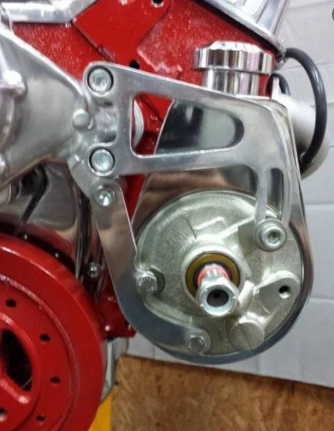 SBC Chevy 327 350 383 LWP Saginaw Power Steering Pump Bracket Polished E45691P