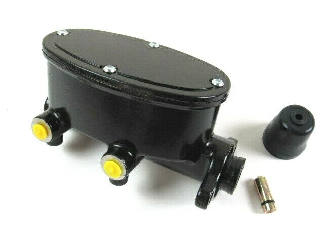1-1/8'' Aluminum Oval Dual Master Cylinder 9/16'' & 1/2'' Ports Black B10015BK