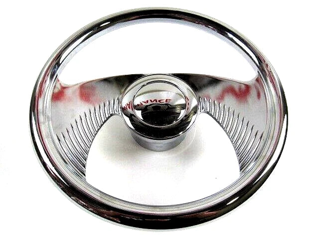 14'' Billet Aluminum Steering Wheel, Horn, Adapter Chrome (9 Hole) S82001FK