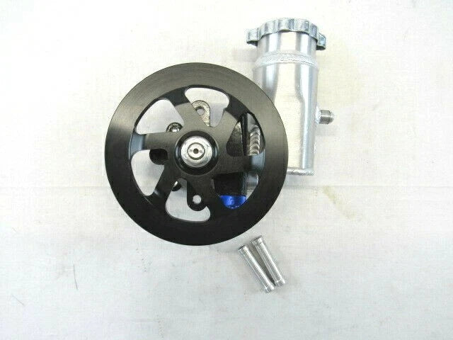 Cast Iron Power Steering Pump w/ 6'' V-belt Pulley & Reservoir Black S86004