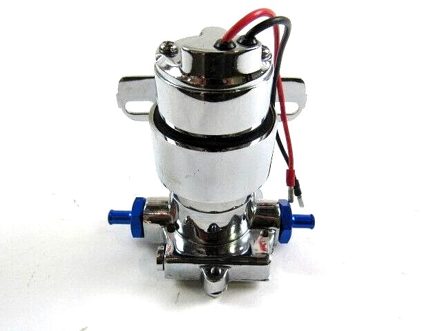 Universal High Volume Ford Chevy Mopar Electric Fuel Pump 110GPH Chrome F53002C