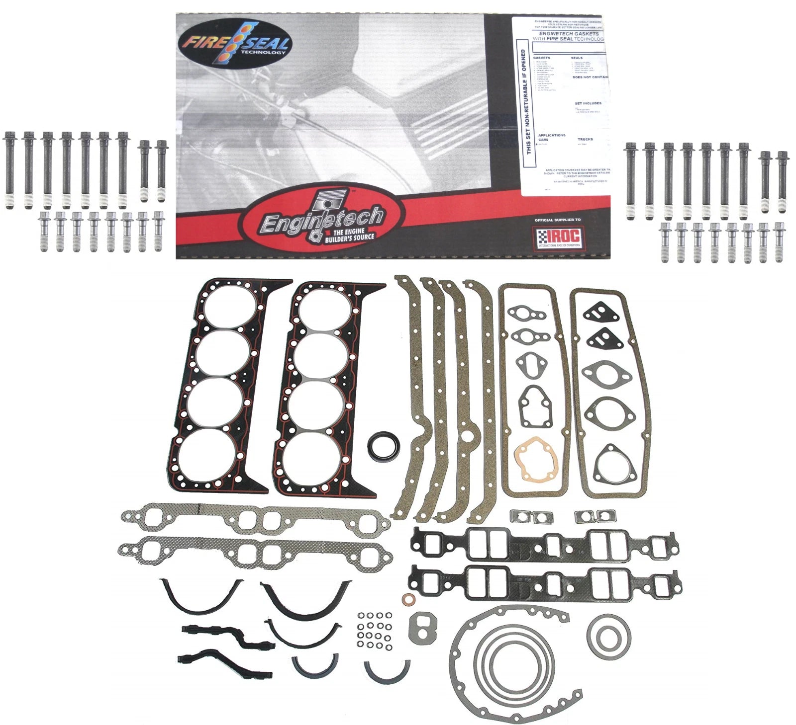 Full Engine Gasket Set w Head Bolts for 1967-1985 Chevrolet SBC 350 5.7
