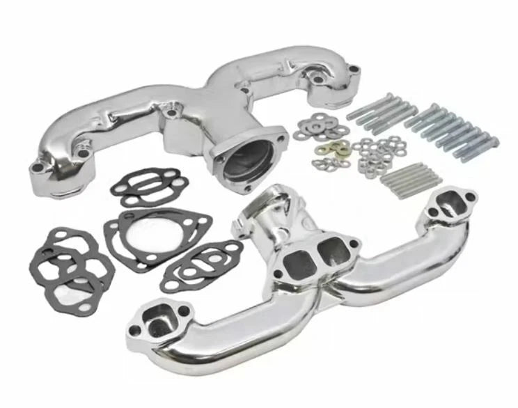 1955-Up Chevy 350 Cast Iron Ram Horn Exhaust Manifolds Corvette Ceramic H64502H