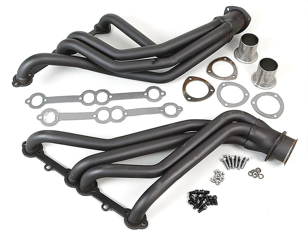 1966-72 Chevy Truck C10 283-350 Pickup Truck Long Tube Header Set Black H60352BK