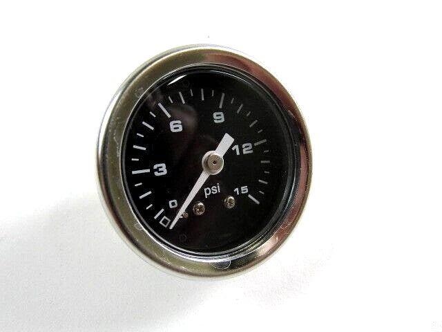 1-1/2'' Fuel Pressure Gauge 0-15PSI Black Face F53588