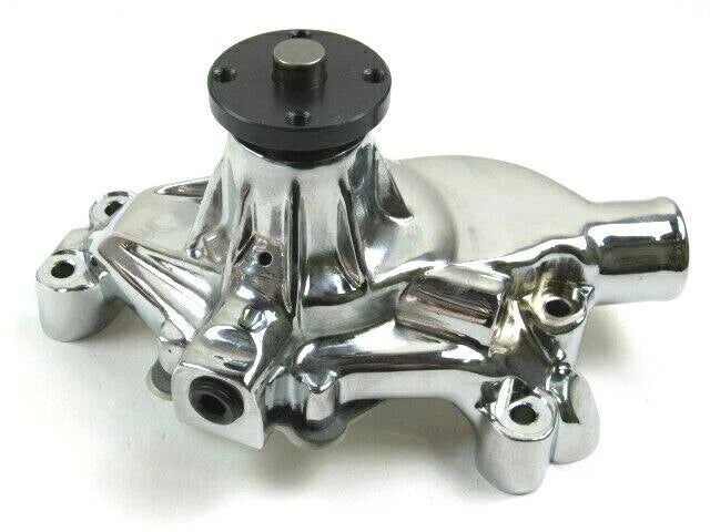 Chevy SBC 327 350 Alum. Short Reverse Rotation Water Pump Chrome K71007C