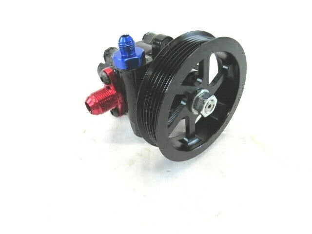 Cast Iron Power Steering Pump w/ 4.2" Aluminum Serpentine Pulley Black S86001