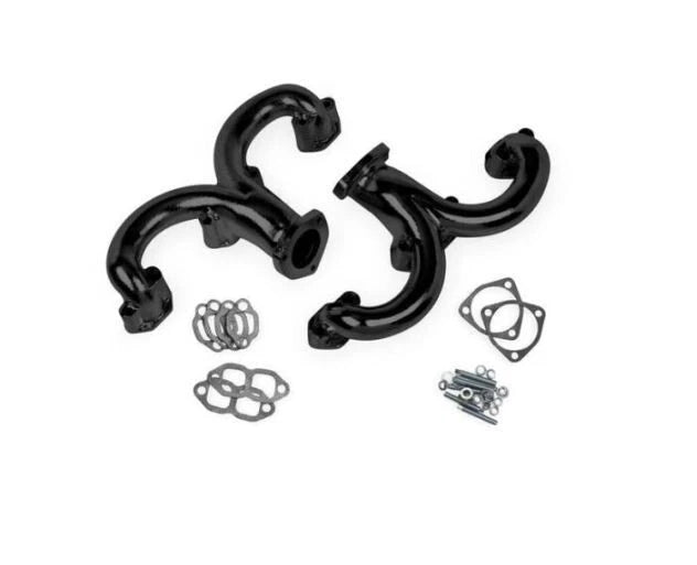 Small Block Chevy 283 327 350 Ram Horn Header Exhaust Manifolds Black H64501BK