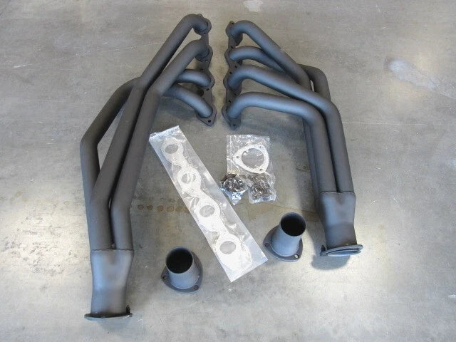 1955-57 Chevy Belair 454 Big Block Chevy Mid Length Header Set Black H60552BK