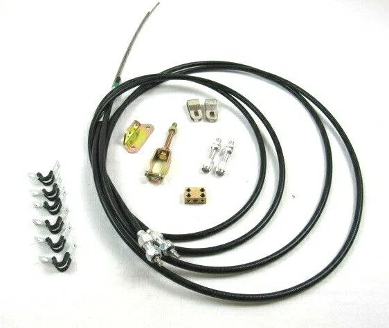 Universal Parking Brake Cable Kit W/ Fittings Black B10247