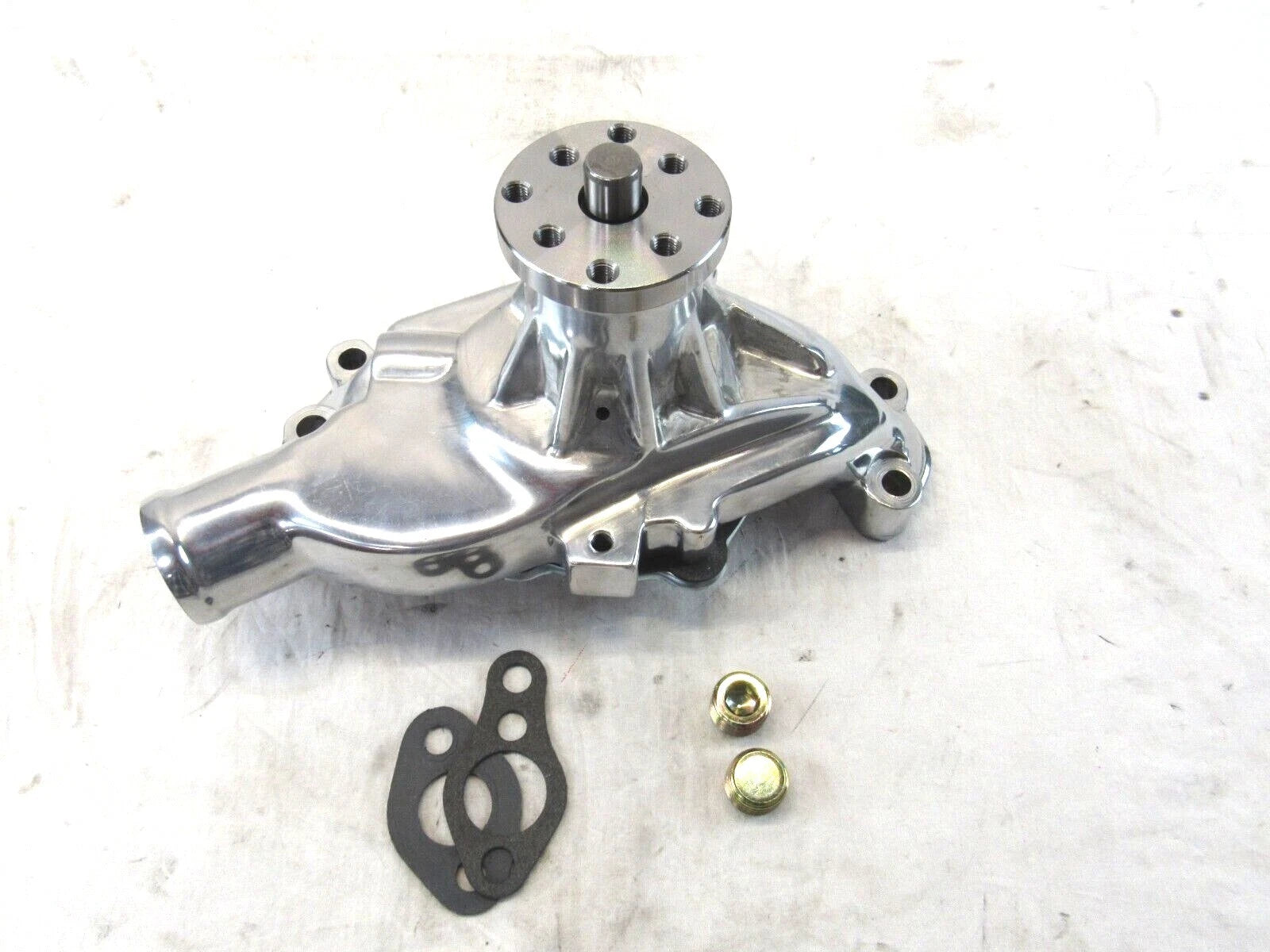 Chevy 327 350 High Perf. Aluminum Short Water Pump w/ Heat Port Polished K71002P