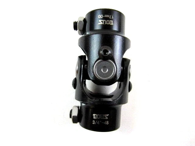 17mm DD X 3/4''-48 Steel Steering Shaft Universal U-Joint Black S83135BK