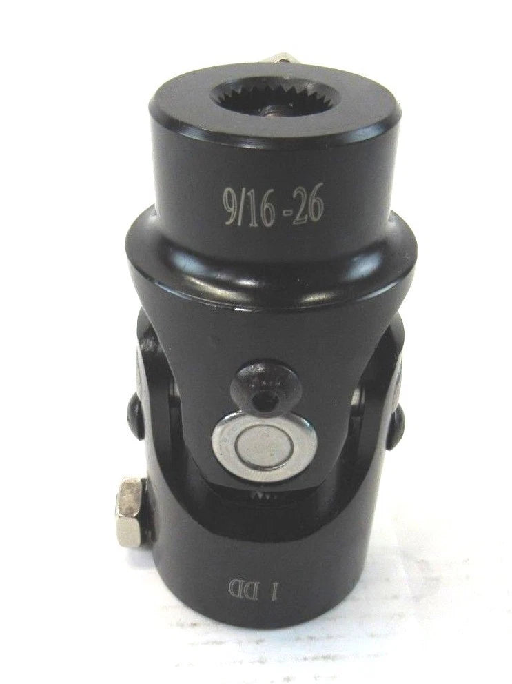 1'' DD X 9/16''-26 Steel Steering Shaft Universal U-Joint Black S83156
