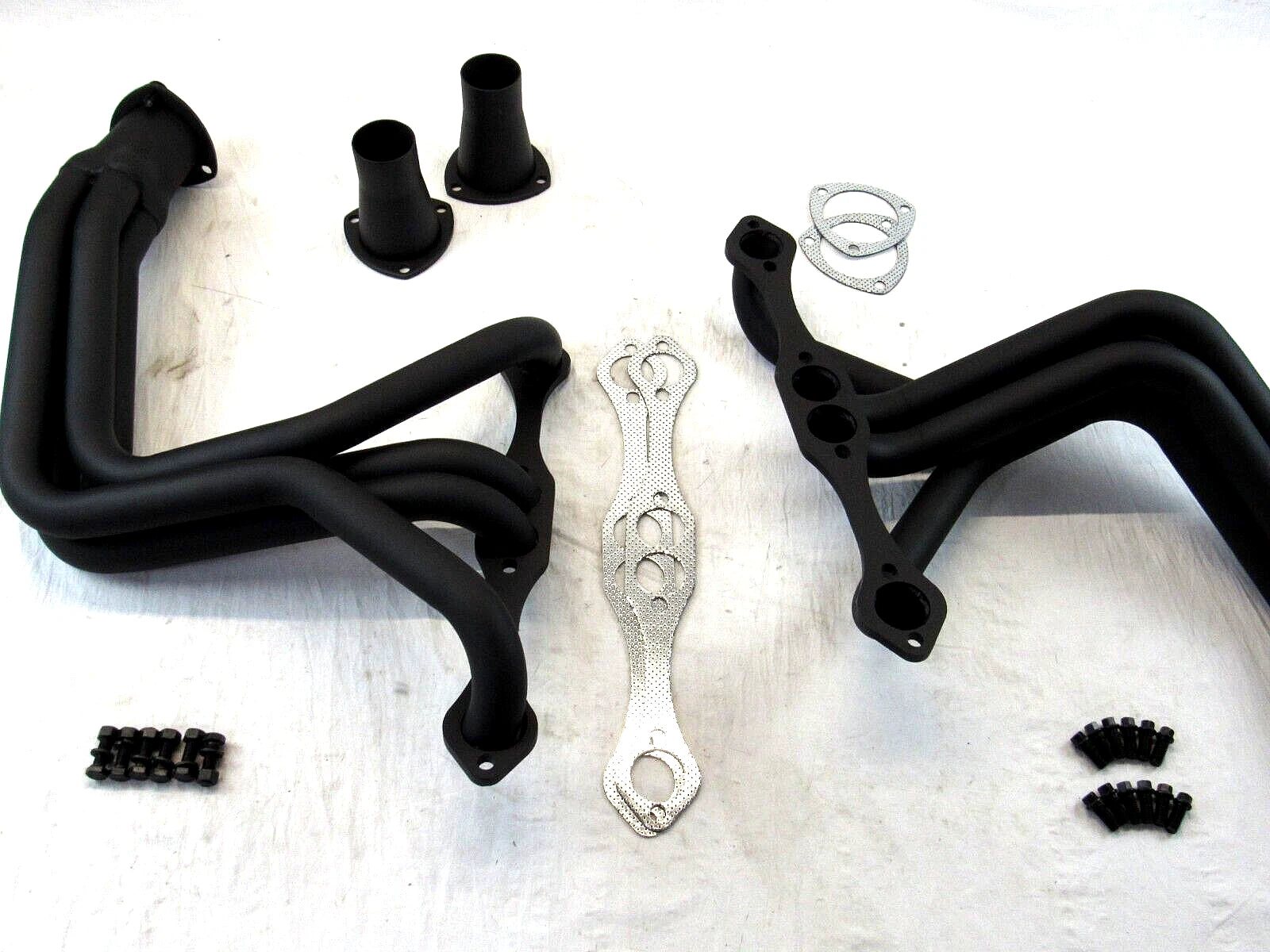 1928-48 Ford Chassis Small Block Chevy 283-350 Long Tube Headers Black H60051BK