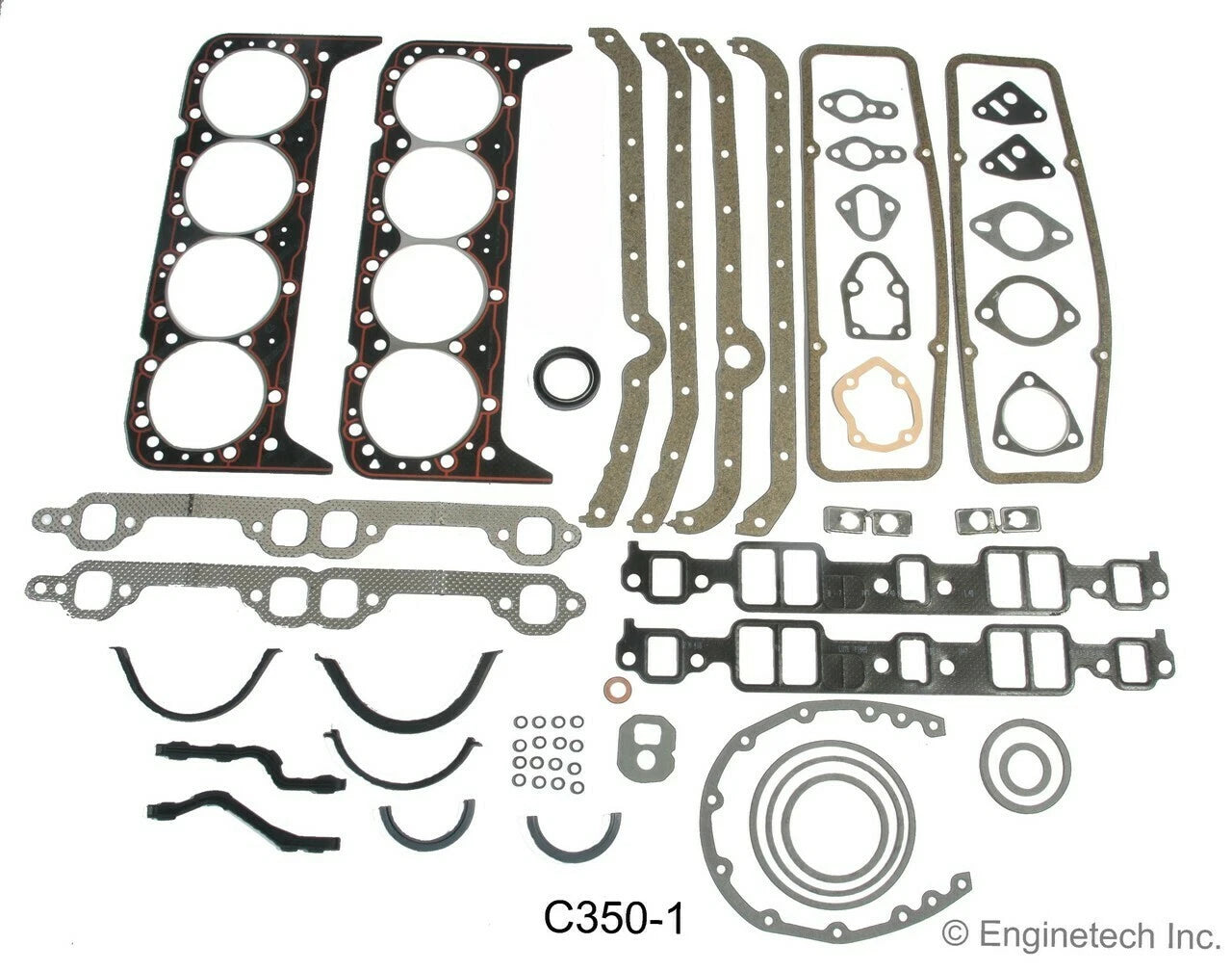 Full Engine Gasket Set w Head Bolts for 1967-1985 Chevrolet SBC 350 5.7
