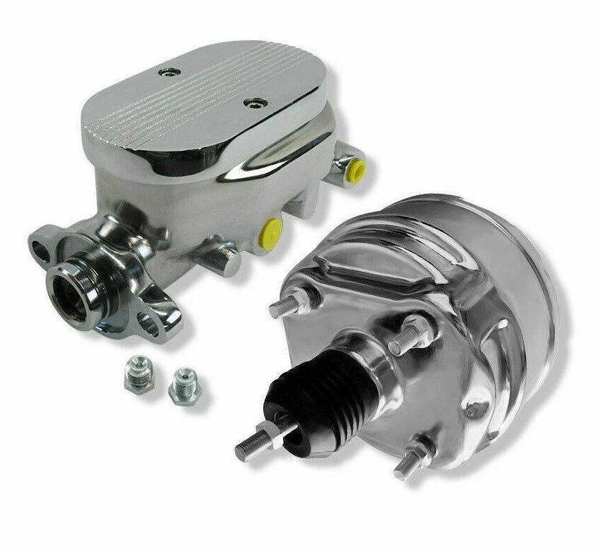 7'' Power Brake Booster & 1" Alum. Master Cylinder Set Chrome B10601C/B10002
