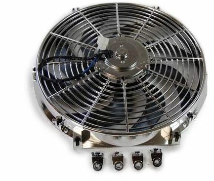 14'' Curved Blade 12V Reversible Electric Fan 1900 CFM Chrome K72603C