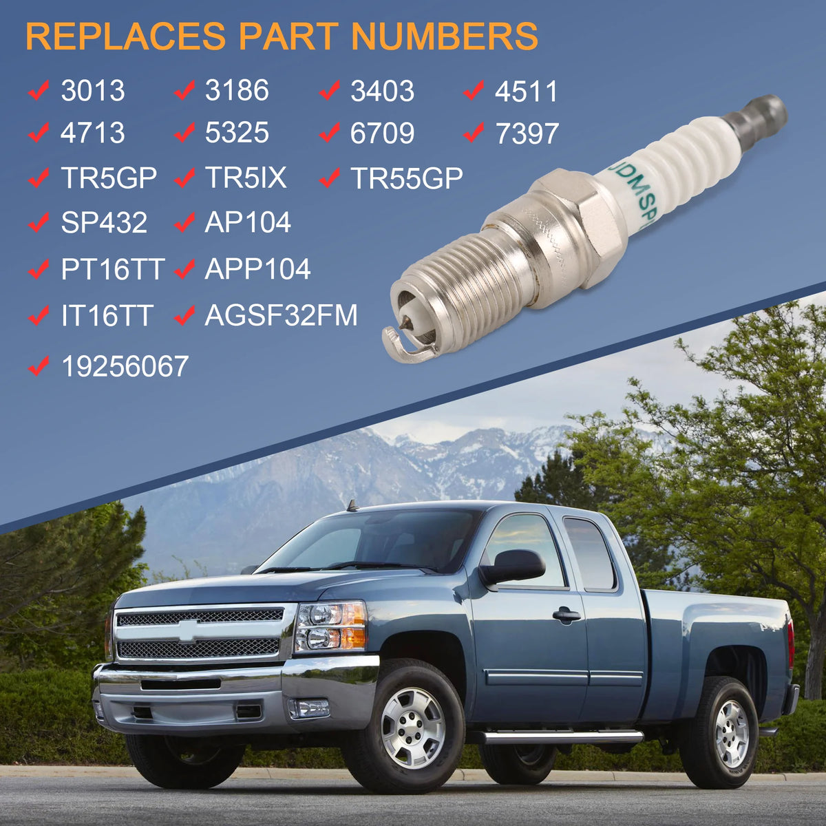 41-110 Iridium Spark Plugs & M8-48322 Spark Plug Wires for 5.3 6.0L 6.2L Chevy
