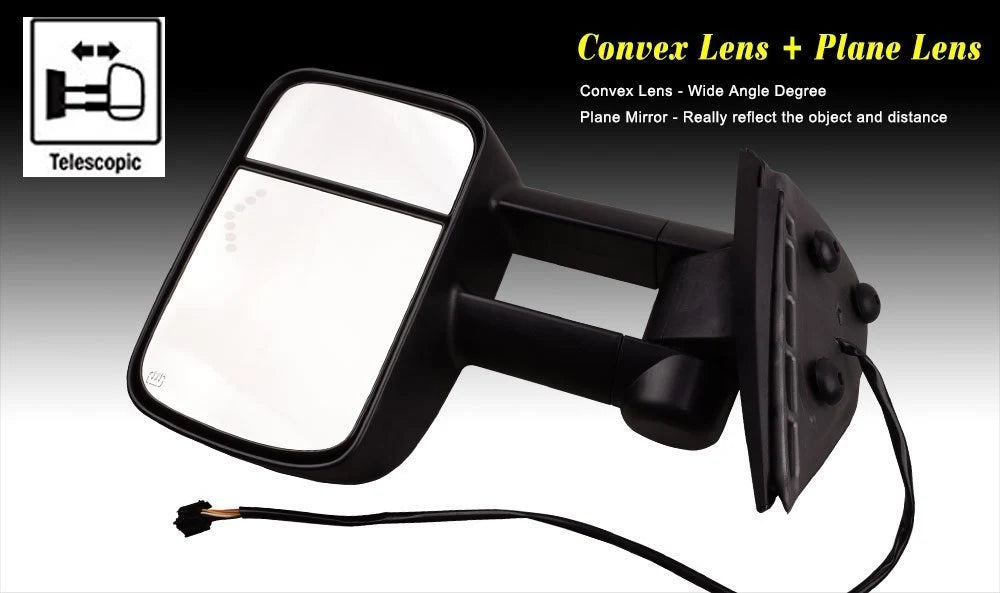 Power LED Signal Towing Mirrors Pair For 07-13 Chevy Silverado 1500/2500/2500HD