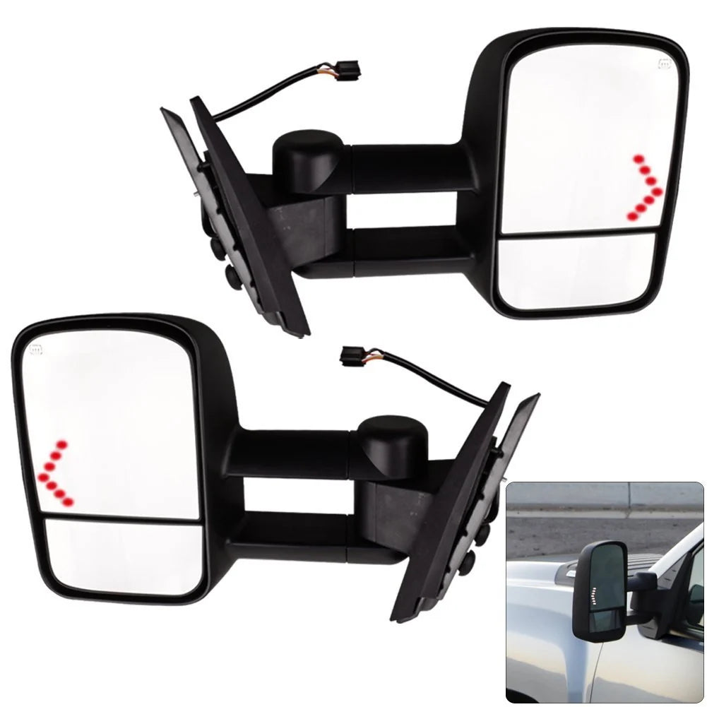 Power LED Signal Towing Mirrors Pair For 07-13 Chevy Silverado 1500/2500/2500HD