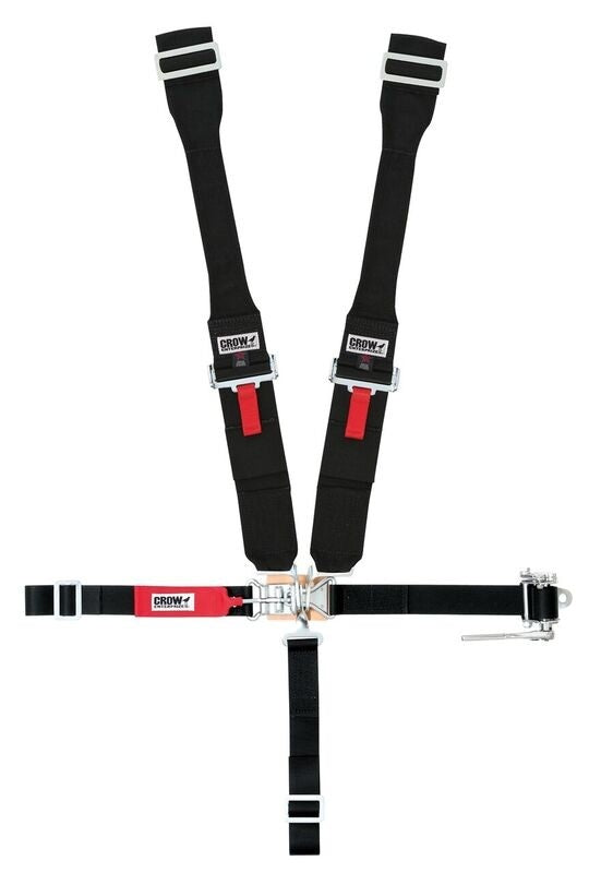 5-Way L&L  W/Ratchet on left side lap belt.  Rig