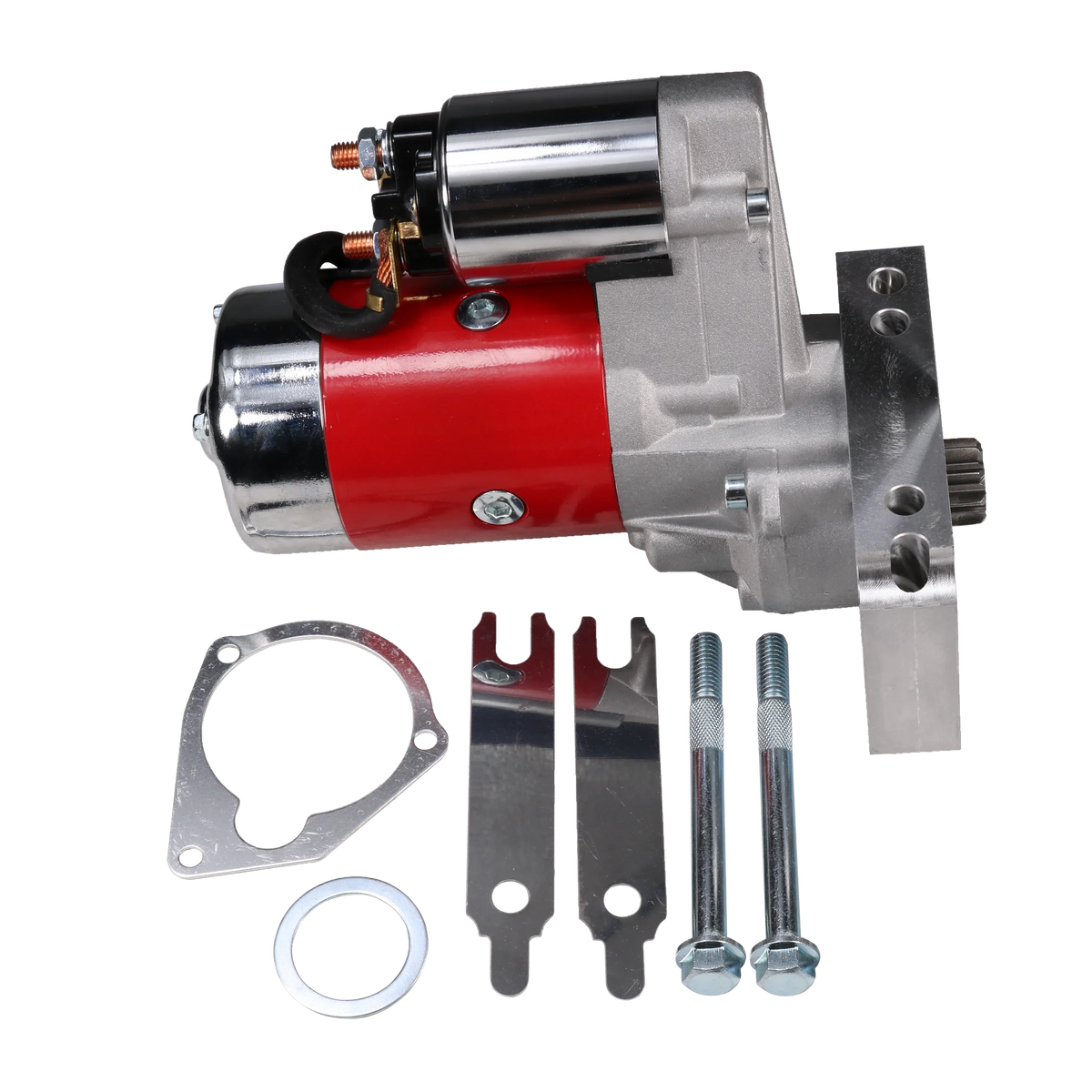 Red High Torque Mini Starter For Chevy Small & Big Block 153 168 T Compatible