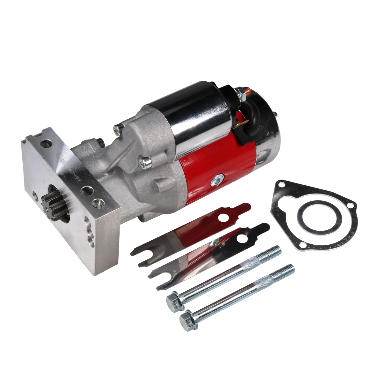 Red High Torque Mini Starter For Chevy Small & Big Block 153 168 T Compatible