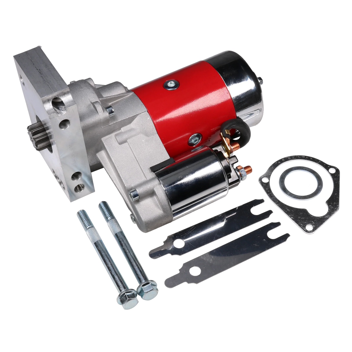 Red High Torque Mini Starter For Chevy Small & Big Block 153 168 T Compatible