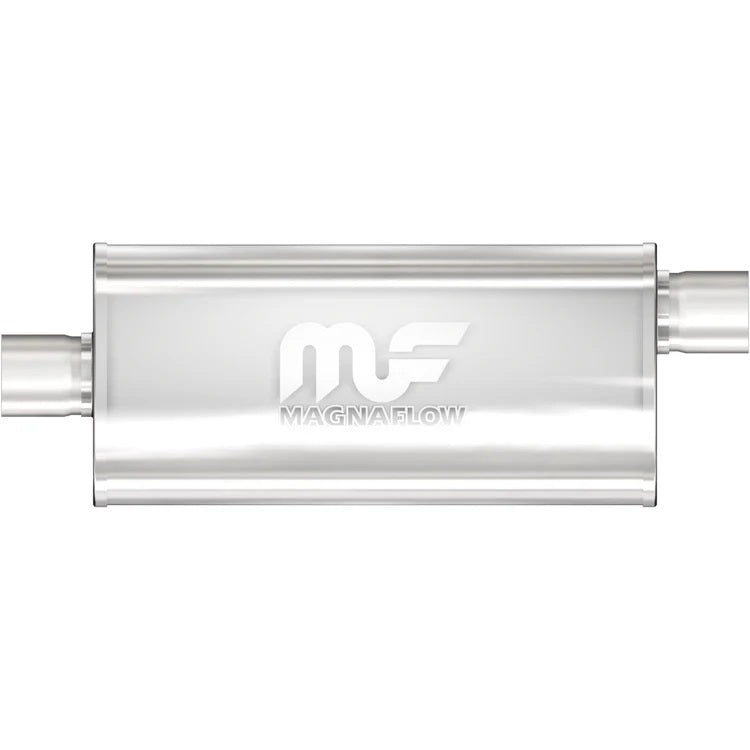 Stainless Muffler 2.5in Offset In/Center Out