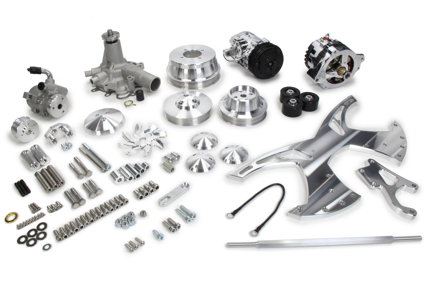Olds 350-455 Alt/AC/PS Style Track Pulley Kit