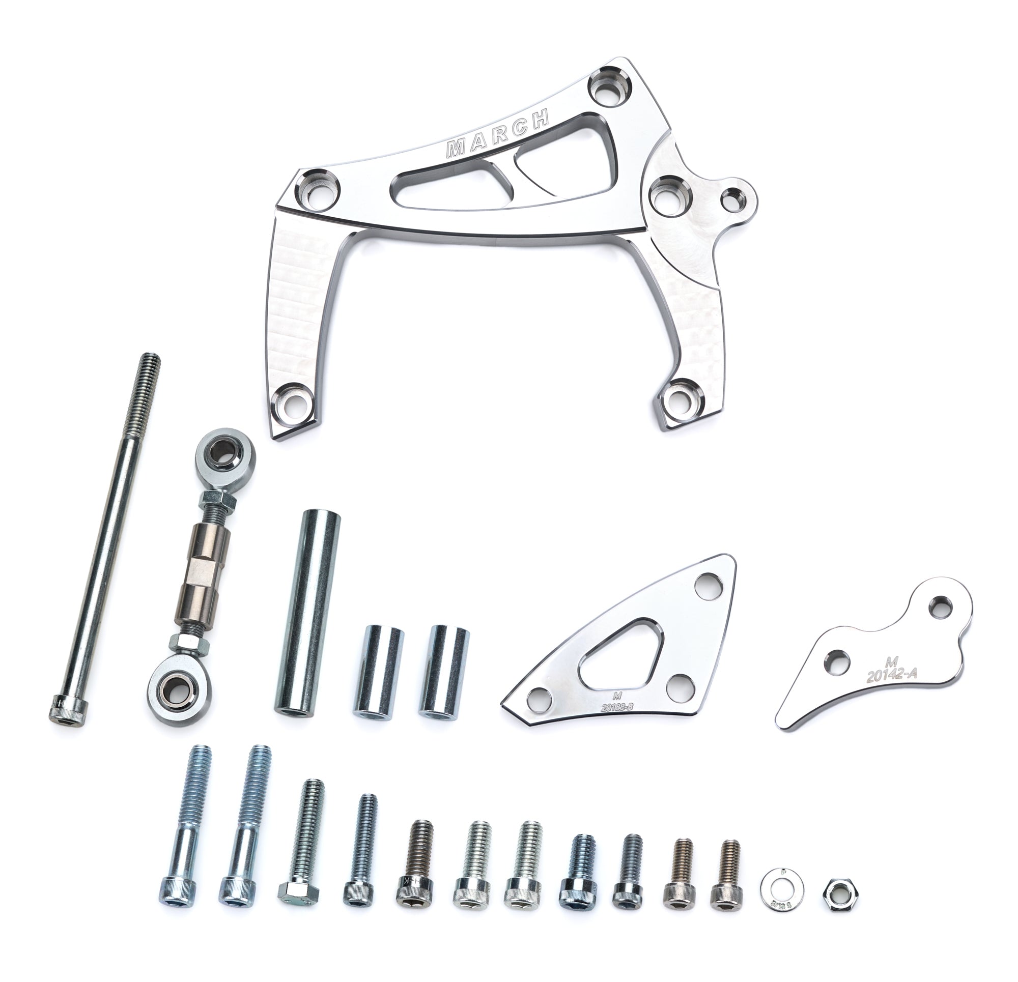 ALT-A/C Bracket SBC LWP Mid Mount clear powder c