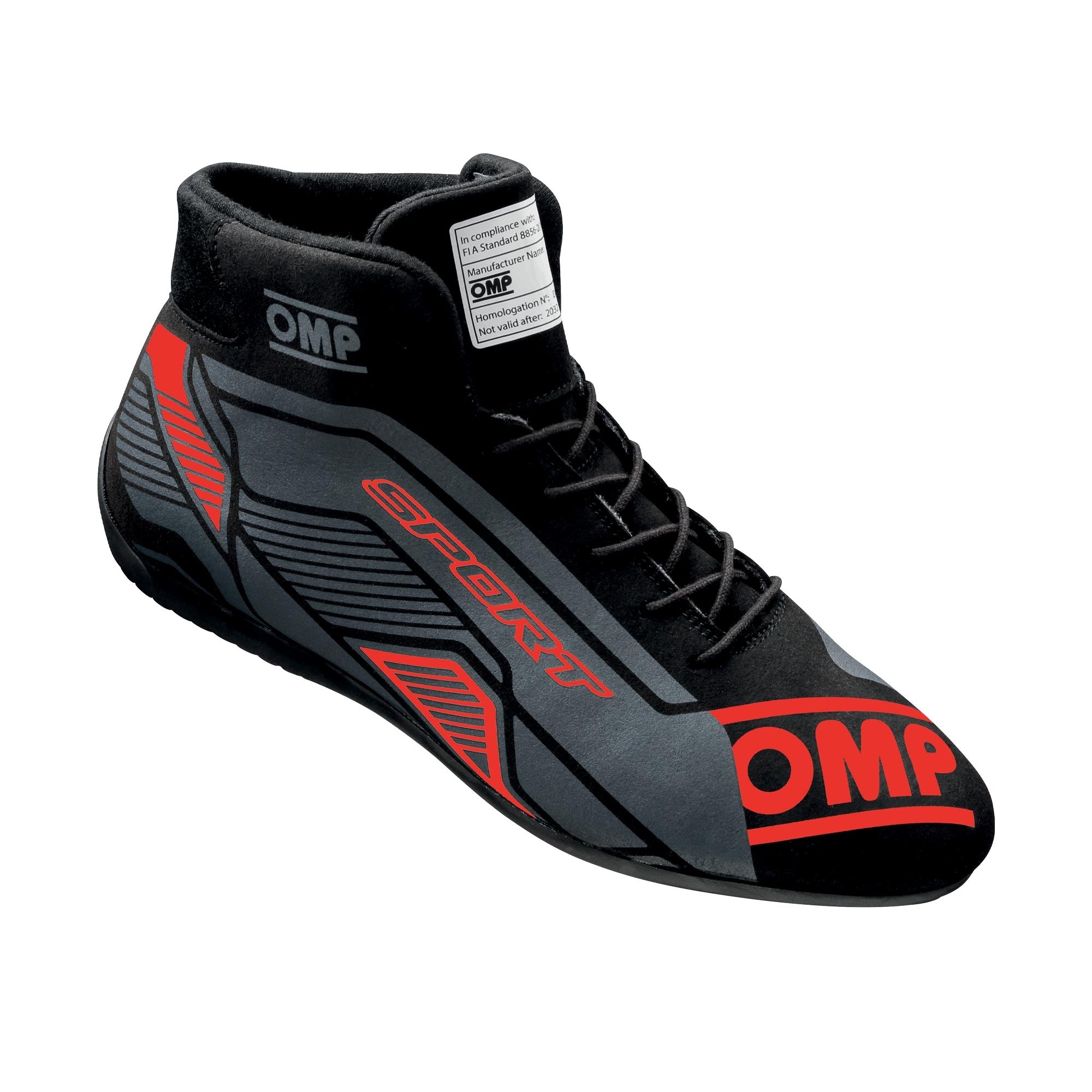 OMP SPORT SHOES FIA 8856 -2018 BLACK / RED SZ. 43