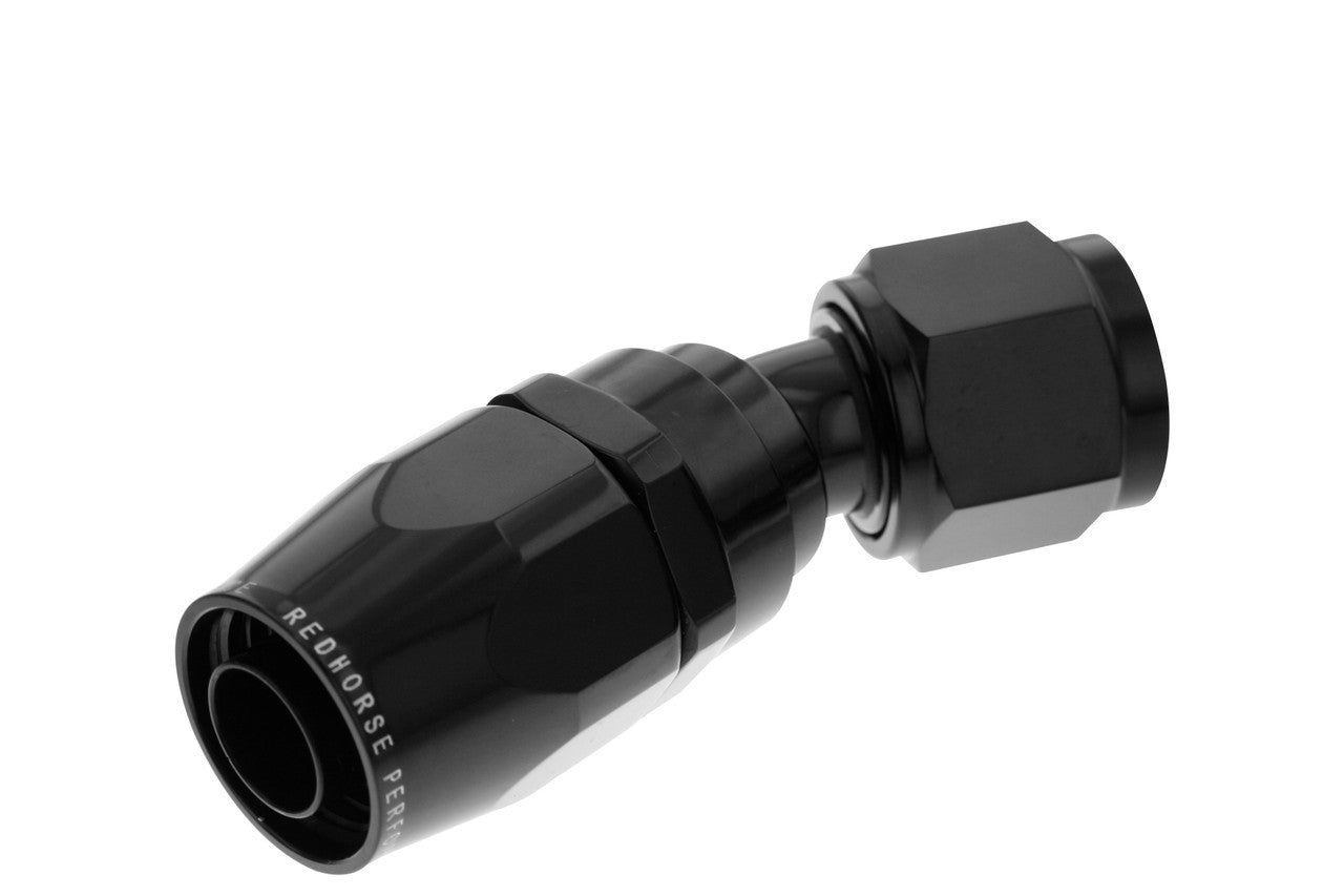 4AN 30 Deg Dble Swivel Hose End Black