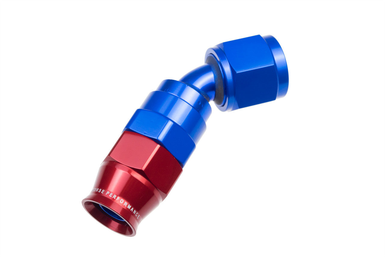 6AN 45 Degree PTFE Reusable Hose End Blue