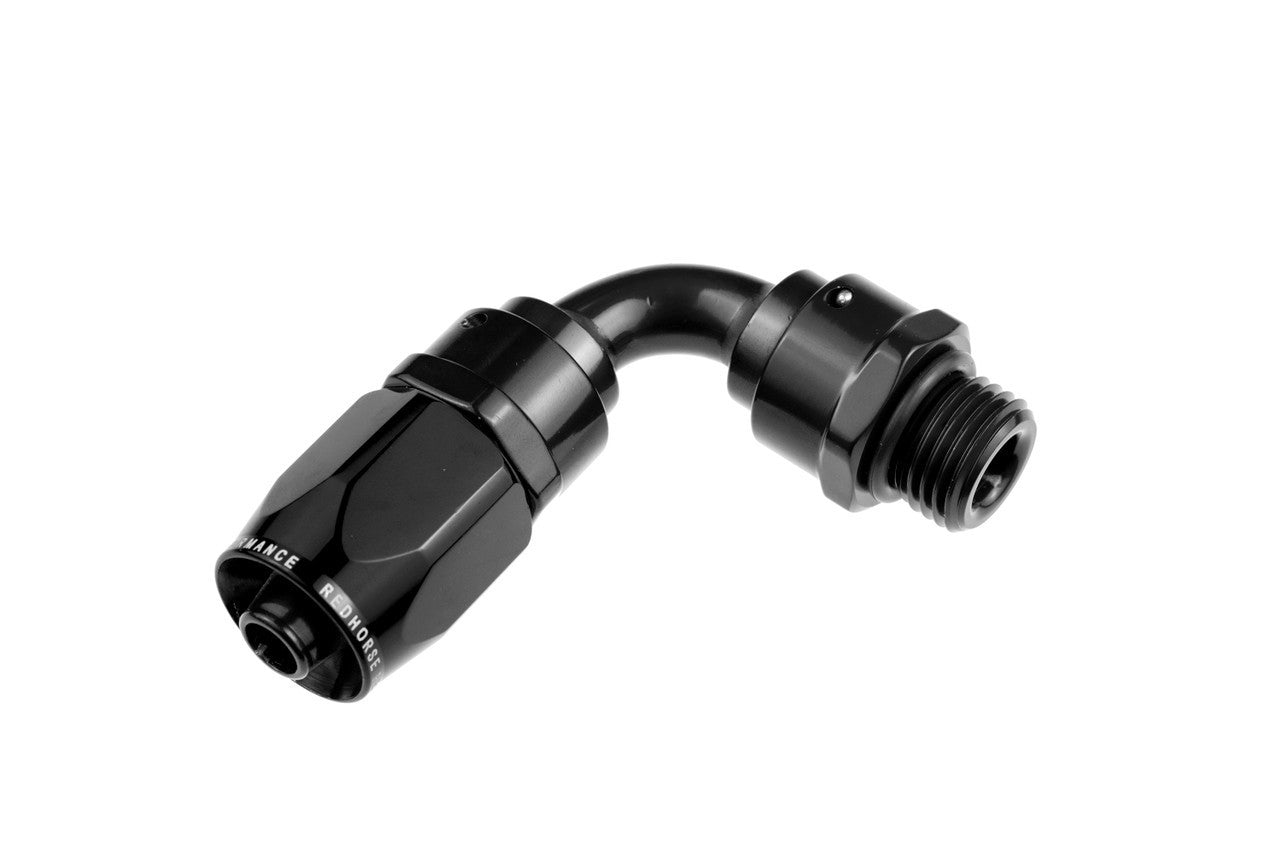 6AN Hose End 6AN ORB End 90Deg Tube Black
