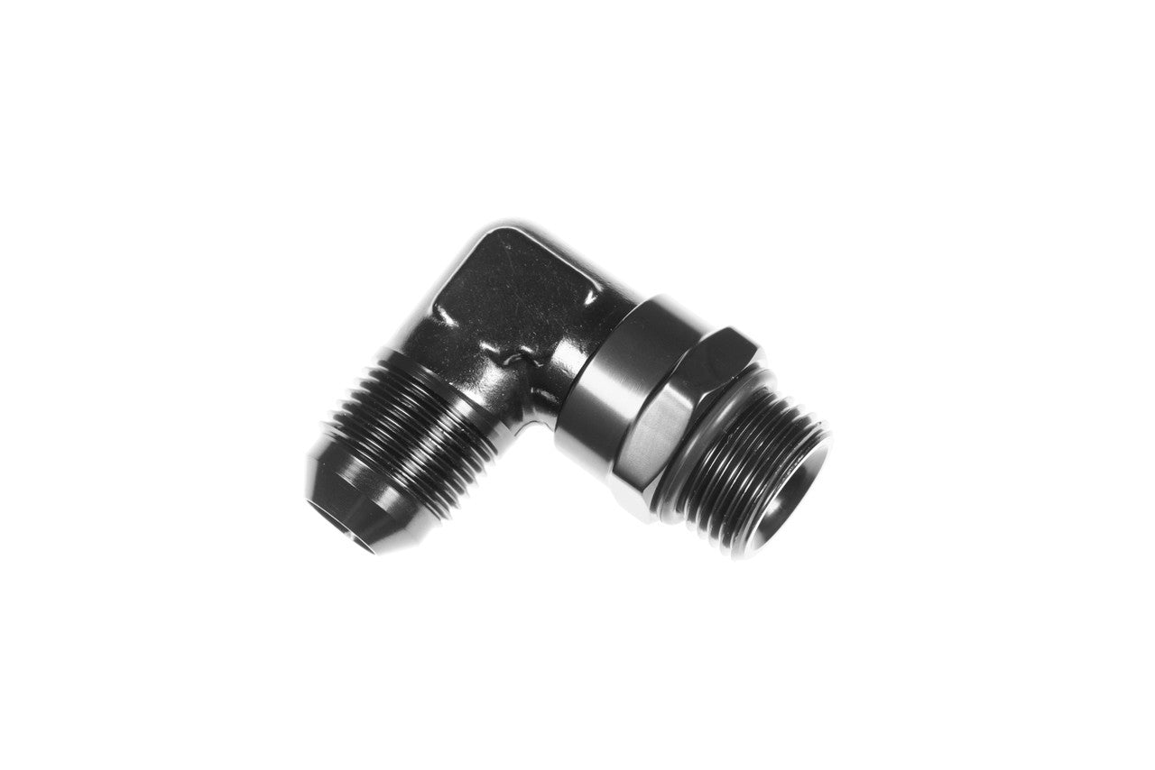 10AN Male to 10AN ORB Male swivel 90deg Black