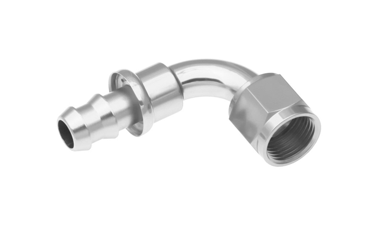 10AN 90 Degree AN Push Lock Hose End Clear