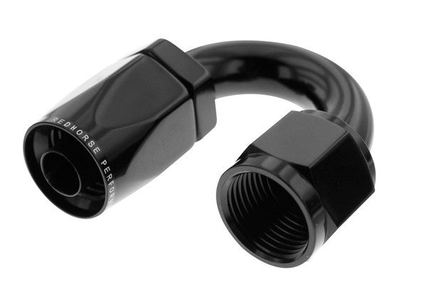 6AN 180Deg Female Alum Hose End Black