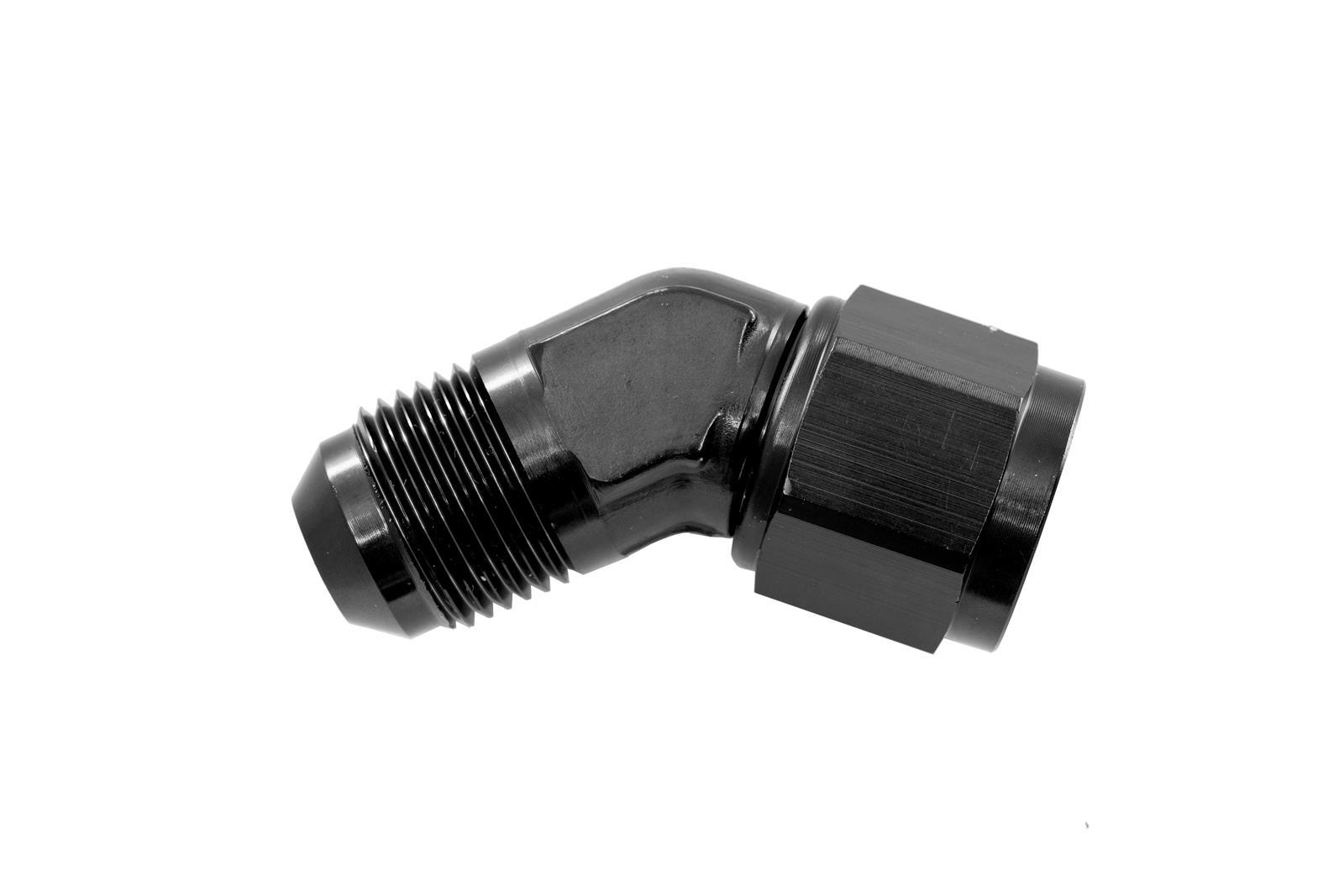 8an Male to 8an Female 45-Deg Fitting - Black