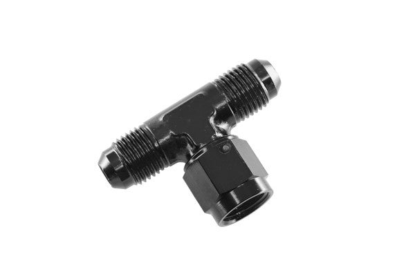 8AN Tee with Female Swivel on Branch Black
