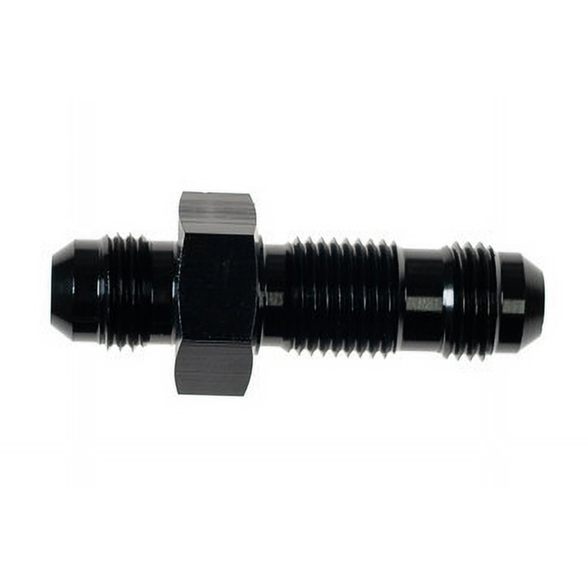 4AN Bulkhead Adapter Black Male Male Straight