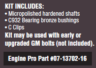 Rocker Arms Bronze Bushing Trunion Kit w/ Bolts for Chevrolet Gen III IV Engines